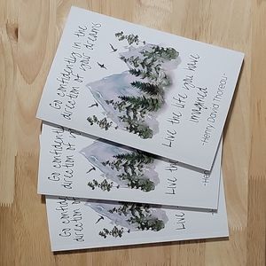 3 pack bundle 6x9 in. Soft cover notebook/journal, Inspirational Thoreau Quote